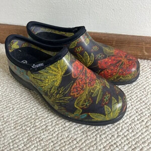 Sloggers Womens Garden Slip On Shoes Clogs Floral Size 9 Made In USA Floral